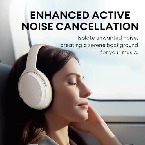 Edifier Wh700Nb Active Noise Cancelling Headphones - 68H Playtime - Ai Call Noise Cancellation - Dual Device Connection - Lightweight & Foldable Design - Fast Charge - Bluetooth 5.3 - Ivory - On Ear