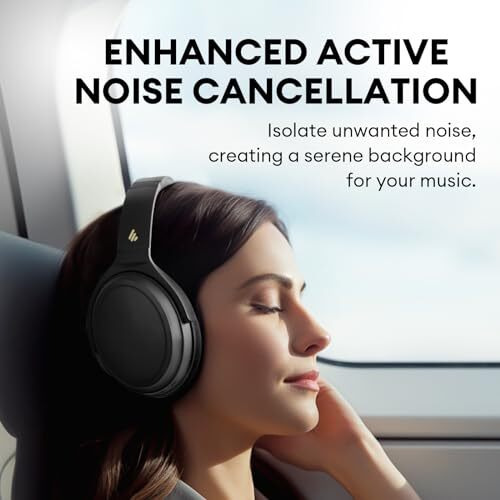 Edifier Wh700Nb Active Noise Cancelling Headphones - 68H Playtime - Ai Call Noise Cancellation - Dual Device Connection - Lightweight & Foldable Design - Fast Charge - Bluetooth 5.3 - Black - On Ear