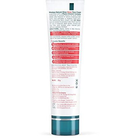 Himalaya Natural Glow Face Cream With Kesar & Vit E | For Non-Greasy Even-Toned & Radiant Skin| Phyto-Vitamin Formula With Uv Protection| Reduce Dark Spots In 6 Weeks |Clinically-Tested & Paraben Free