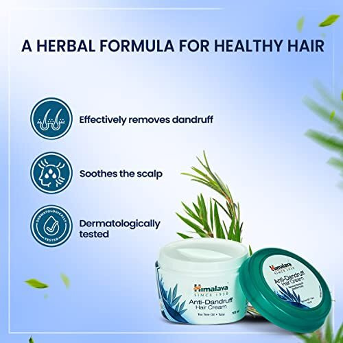 Himalaya Anti-Dandruff Hair Cream | Removes & Prevents Dandruff | Non Sticky Oil Replacement Hair Cream | Soothes Scalp | With Tea Tree Oil & Tulsi | For Women & Men | 100Ml