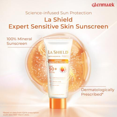 La Shield Fisico Spf 50 Pa+++ Mineral Sunscreen | Water Resistant Upto 8 Hours | Chemical Filter Free | Non-Greasy | Lightweight | No White Cast | Broad Spectrum | Dermatologist Prescribed | For Sensitive Skin |50G