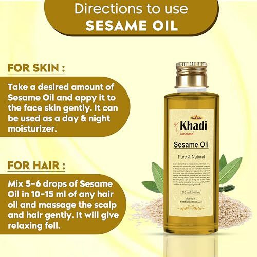 Khadi Omorose Sesame Carrier Oil (Pure & Coldpressed) -210 Ml