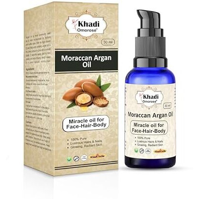 Khadi Omorose Moraccan Argan Oil, Cold Pressed Organic, 30Ml, For Skin, Hair & Anti-Ageing Face Care  30 Ml