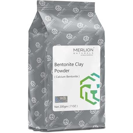 Merlion Naturals Bentonite Clay Powder 200Gm | Calcium Bentonite | For Face Mask, Skin & Hair Care