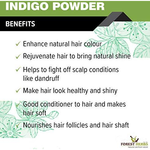 The Forest Herbs Natural Care From Nature Indigo Leaves Powder, 200G (Pack Of 1) Organic For Hair Colour Black (200G (Pack Of 1)