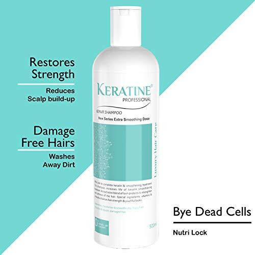 Keratine Professional Sulphate Free Smooth Shampoo And Mask | For Dry & Damaged Hair | Hair Repair Mask | (Combo Pack) 500Ml Each