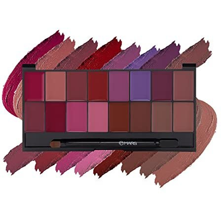 Mars Infinity Lip Palette | Demi Matte | 16 Colors To Infinte Lipstick Colors | Free Spatula Cum Applicator (36.0 Gm) (02-Multicolor)