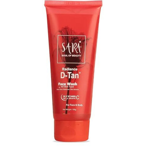 Sara D-Tan Face Wash | Perfect For Deep Cleansing And Glowing Skin | De-Tan Ideal For All Skin Type, 100Gm