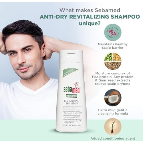 Sebamed Anti-Dry Revitalizing Shampoo | Ph 5.5 I Confirmed 49% Less Dryness In 3 Weeks | Dermatologically & Clinically Tested | 200Ml