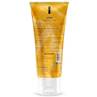 Ozone Sandal Face Wash | Enriched With Sandalwood | For All Skin Type Anti-Pollution, Cleansing, Soft, Smooth & Uneven Skin Tone | For Men & Women | 60Ml (Pack Of 3)