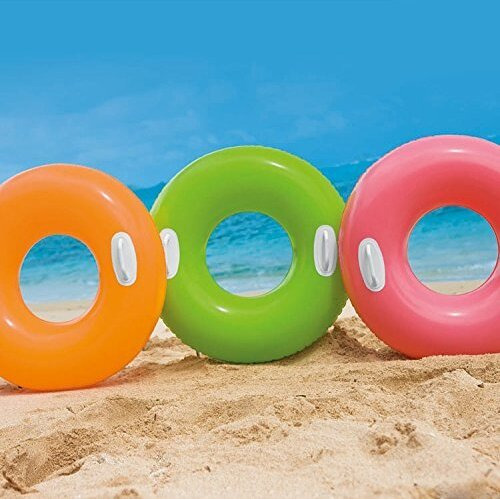 Intex Heer Vinyl Inflatable Pool Swim Tube With 2 Handles 30-Inch (Multicolour, 8 Years And Up)