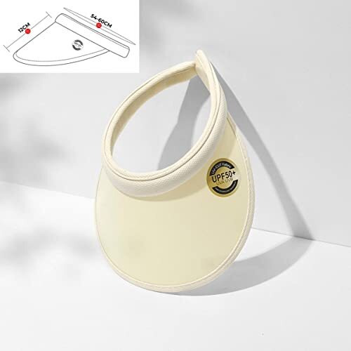 Xforce Plaza Polyester Upf 50+ Summer Sun Visors For Women - Fashion Sun Visor Wide Brim Sport Beach Hat Uv Protection Baseball Golf Tennis Cap (White)