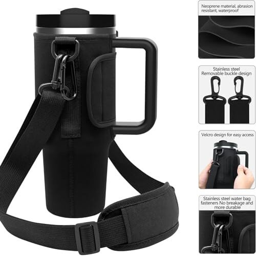 Preptep Water Bottle Carrier Bag, Water Bottle Holder With Strap, Water Bottle Pouch Compatible With Tumbler, Tumbler Cup Bag Accessories, Suitable For Hiking, Traveling, Camping