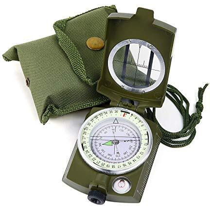 Home Buy High Accuracy Waterproof Military Compass With Carrying Bag Lensatic Sighting Waterproof And Shakeproof Compass Army Green Suitable For Camping Hiking (Green)