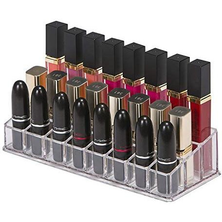 Inovera (Label) 24 Compartment Makeup Lipstick Storage Holder Organizer Case, Pack Of 1, Transparent