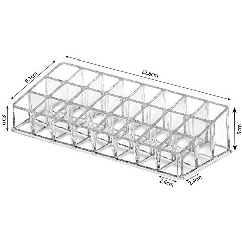 Inovera (Label) 24 Compartment Makeup Lipstick Storage Holder Organizer Case, Pack Of 1, Transparent