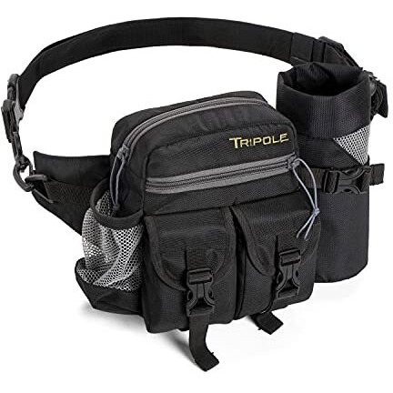 Tripole Waist Pack With Detachable Bottle Holder - Multi-Utility Waist And Sling Bag For Hiking, Cycling, And Backpacking (Black)