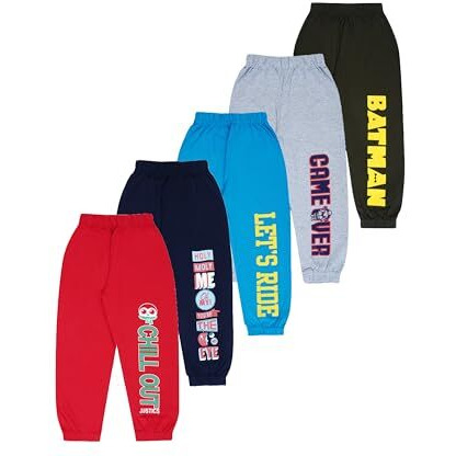 T2F Boys Regular Fit Track Pants(Bystrk05_Multi 3_4 Years-5 Years), Mid Rise
