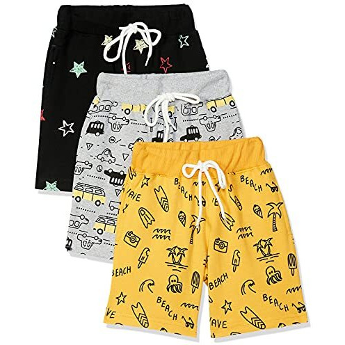T2F Boys Cotton Shorts (Bys-Shorts-S9_Multicolor_9-10 Years_Multicolour_9 Years-10 Years)