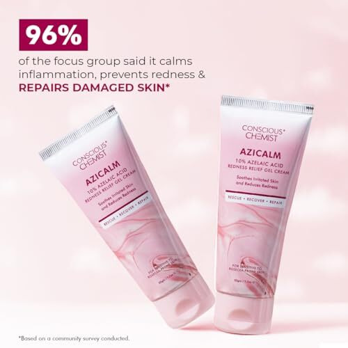 Conscious Chemist 10% Azelaic Acid Cream | 50G | Face Cream For Men & Women, Moisturizer For Acne Prone Skin, Redness Relief, Soothe Irritation & Inflammation, All Skin Types - Azicalm