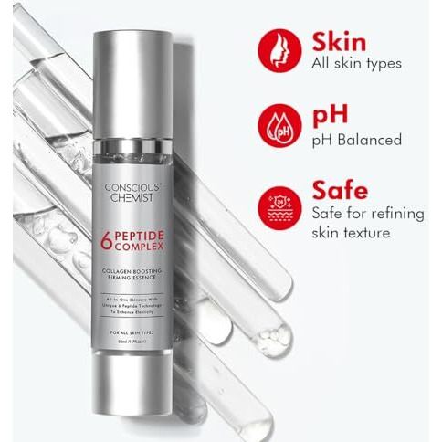 Conscious Chemist 6 Peptide Serum For Face | 50Ml | Complex Collagen Boosting Firming Essence For Face, Niacinamide & Hyaluronic Face Serum, Reduce Fine Lines, Wrinkles, Face Serum For Men & Women