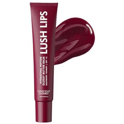 Conscious Chemist Peptide Lip Balm - Lush Lips With Spf15 | 15G | Raspberry Gummy For Dry & Chapped Lips | 24 Hr Hydration & Moisturizing Lip Balm For Women | For Pigmentation & Dark Lips | Sun Protection | Soothes Dry Lips & Repair Moisture Barrier