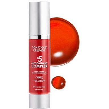 Conscious Chemist Rapid Glow & Brightening Essence | Face Serum With 5 Antioxidant Complex (100X Stronger Than Vitamin C), Vitamin E & Retinol | For Radiant, Even-Toned Skin, For Men & Women, All Skin Types  50Ml