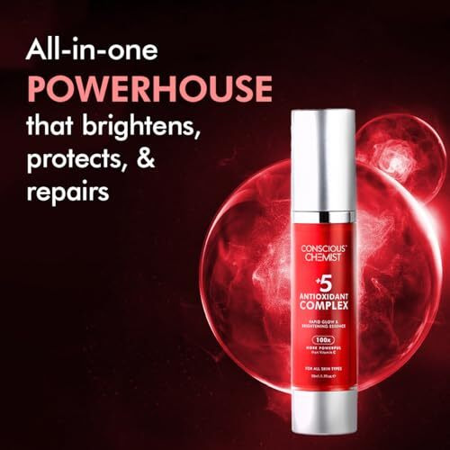 Conscious Chemist Rapid Glow & Brightening Essence | Face Serum With 5 Antioxidant Complex (100X Stronger Than Vitamin C), Vitamin E & Retinol | For Radiant, Even-Toned Skin, For Men & Women, All Skin Types  50Ml