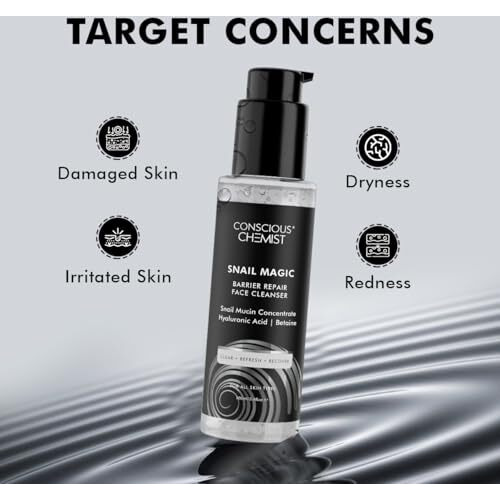 Conscious Chemist Snail Mucin Face Wash | 100Ml | Cleanser For Face For Women & Men, Low Ph Gel With Korean Snail Mucin Concentrate, Hyaluronic Acid & Betaine, All Skin Types - Snail Magic