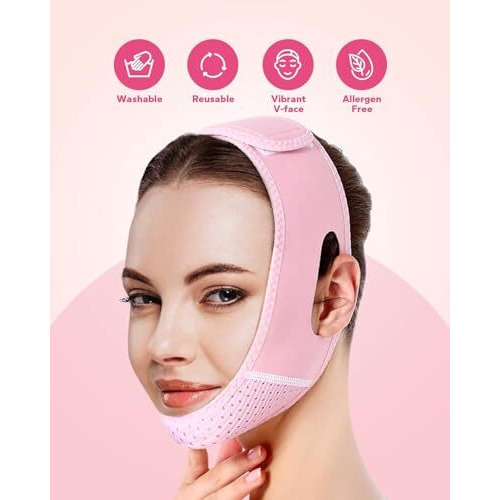 Silicone V Face Mask Face Lift Up Belt Facial Slimming Bandage Mask Cheek,Chin,Belt Face Slim Lift Band Mask Double Chin Reducer For Women And Men Tightening Skin 1 Count