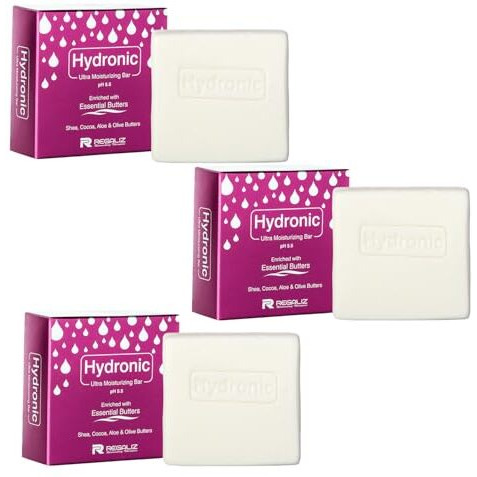 Regaliz Hydronic Soap - Gentle Cleansing Bar For Dry And Sensitive Skin, Hydrating Formula For Daily Use, Suitable For All Skin Types | Pack Of 3