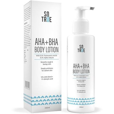 Sotrue 10% Aha + 1% Bha Body Lotion For Men & Women | Body Lotion For Dry Skin | Detans, Smooths Rough & Bumpy Skin- 200Ml