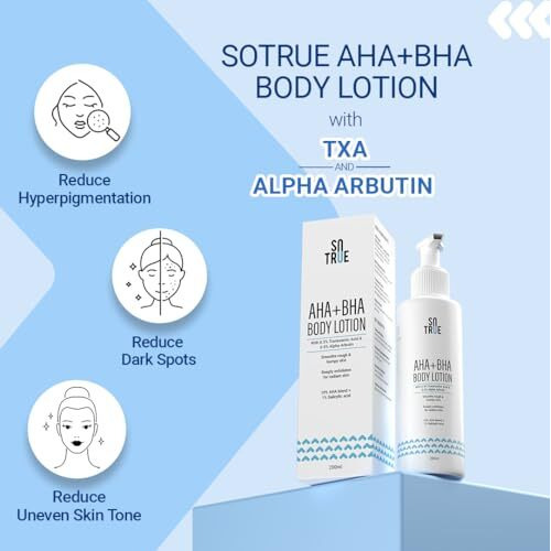 Sotrue 10% Aha + 1% Bha Body Lotion For Men & Women | Body Lotion For Dry Skin | Detans, Smooths Rough & Bumpy Skin- 200Ml