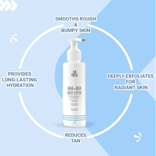 Sotrue 10% Aha + 1% Bha Body Lotion For Men & Women | Body Lotion For Dry Skin | Detans, Smooths Rough & Bumpy Skin- 200Ml