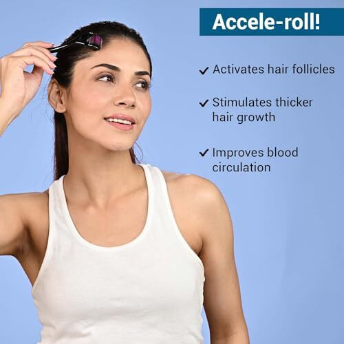 Sotrue Derma Roller For Hair Growth 1 Mm With 540 Stainless Steel Needles | Repairs Damaged Hair, Activates Hair Follicles | For Hair Fall & Hair Thickening | Reduces Acne Scars | Safe & Effective To Use