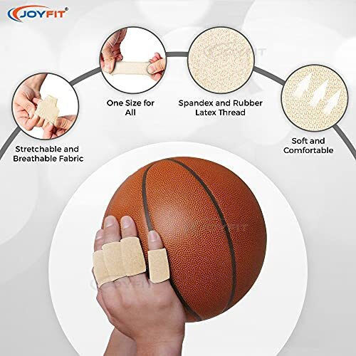 Joyfit Spandex Finger Support-Adjustable Pain Relief&Sleeve Protector With Comfortable Cushion Pressure For Cricket,Exercise,Gym Fitness,Volleyball,Badminton&Tennis,Men&Women [10 Pc.],Free Size