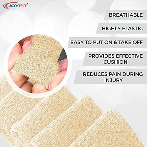 Joyfit Spandex Finger Support-Adjustable Pain Relief&Sleeve Protector With Comfortable Cushion Pressure For Cricket,Exercise,Gym Fitness,Volleyball,Badminton&Tennis,Men&Women [10 Pc.],Free Size