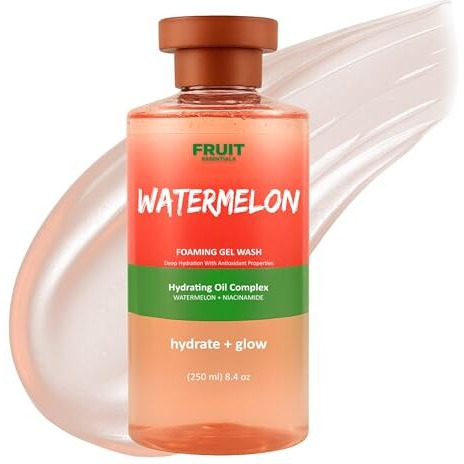 Fruit Essentials Watermelon Foaming Gel Wash | Hydrating Oil Complex With Watermelon & Niacinamide | Deep Hydration & Antioxidant Properties | 250Ml (Pack Of 1)