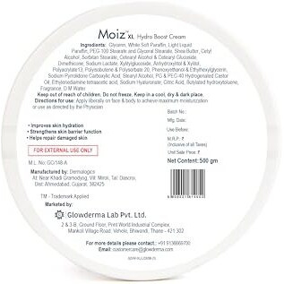 Moiz Xl Hydro Boost Face & Body Cream | For Dry To Very Dry Skin | Formulated With 13 Moisturizers | Paraben Free & Cruelty-Free - 500Gm