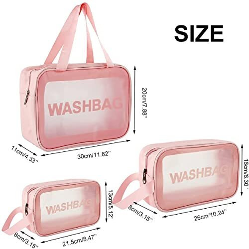 3-Piece Cosmetic Makeup Organizer Pouch Set For Women  Travel Toiletry Organizer Kit, Portable Wash Bags For Cosmetics & Personal Care Essentials
