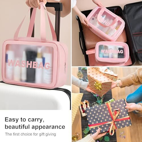 Makeup Travel Pouch Set Of 3  Waterproof Cosmetic Bags For Toiletries, Brushes & Essentials  Lightweight Organizer For Women  Ideal For Travel, Vacation, Daily Use & Gifting (Pink)