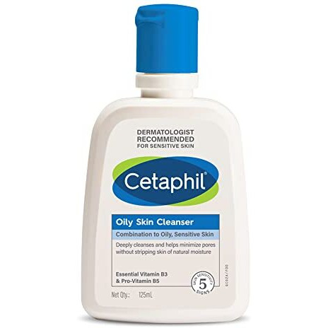 Cetaphil Oily Skin Cleanser , Daily Face Wash For Oily, Acne Prone Skin , Gentle Foaming, 125Ml