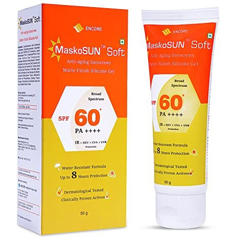 Maskosun | Spf 60 | Anti-Aging Sunscreen | For Sensitive Skin | Broad Spectrum Pa++++ | Matte Finish | 8 Hours Protection Pack Of 50G