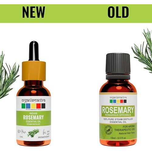 Organix Mantra Rosemary Essential Oil For Hair, Skin & Diy - 100% Natural Rosemary Oil - 15Ml