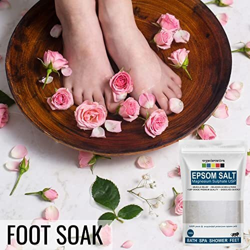 Organix Mantra Epsom Bath Salt Crystal And Bath | For Refreshing Bath Soak, Relieves Aches & Pain - 1Kg