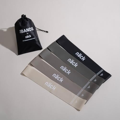 The Bands By Nck | Mini Resistance Bands | Set Of 5 | Designed In Sweden | Mobility, Strength And Resistance Training | Workout Anywhere | 100% Natural Rubber | Versatile And Effective