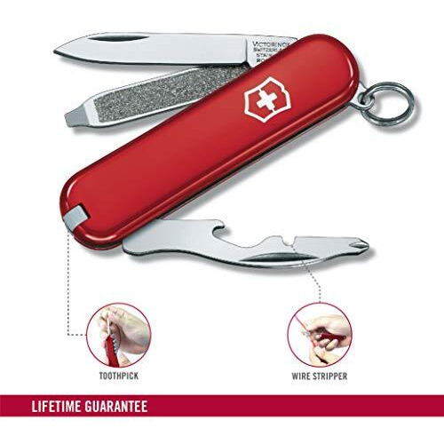 Victorinox Swiss Army Knife - Rally - 9 Functions, Multi-Utility Tool - Red, 58 Mm