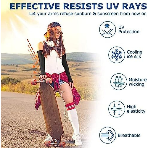 Xjarvis Men & Women Uv Protection Hand Sleeves With Thumb Hole Arm Sleeves For Unisex Sun Protection Sleeves For Running, Cricket, Hand Cover For Bike Riding, Pack Of 1 (Skin)