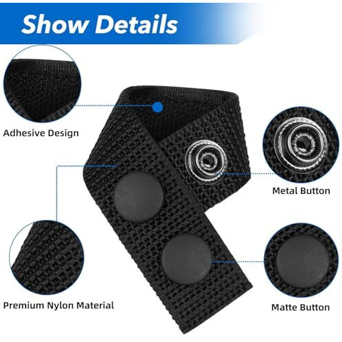 Mtroyaldia 4 Pieces Nylon Belt Keepers For Duty Belt,2 Wide Double Snaps Duty Security Tactical Belt Loop For Police Equipment Accessories