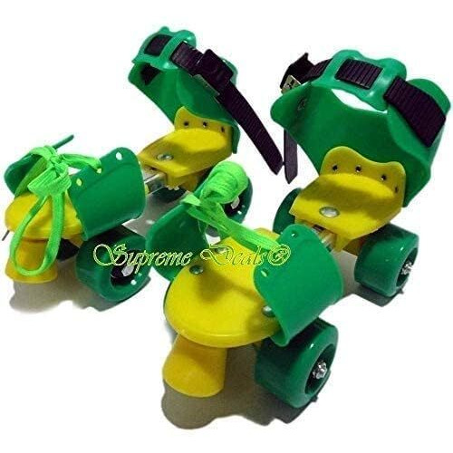 Supreme Deals Supreme Latest Designed Roller Skates With Front Break For Kids Age Group 4-12 Years Adjustable Inline Skating Shoe (Orange Or Green Color)